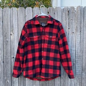 Marmot Lined Wool Buffalo Check Flannel Shacket Size M